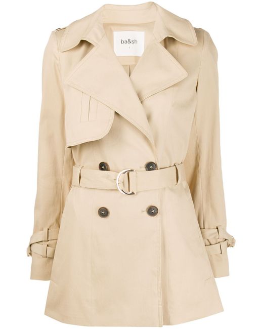 Ba & Sh belted trench coat NEUTRALS