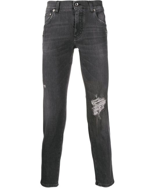 Dolce & Gabbana distressed skinny jeans Grey