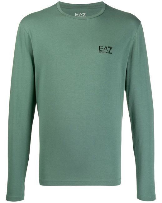 Ea7 logo print long-sleeved T-shirt