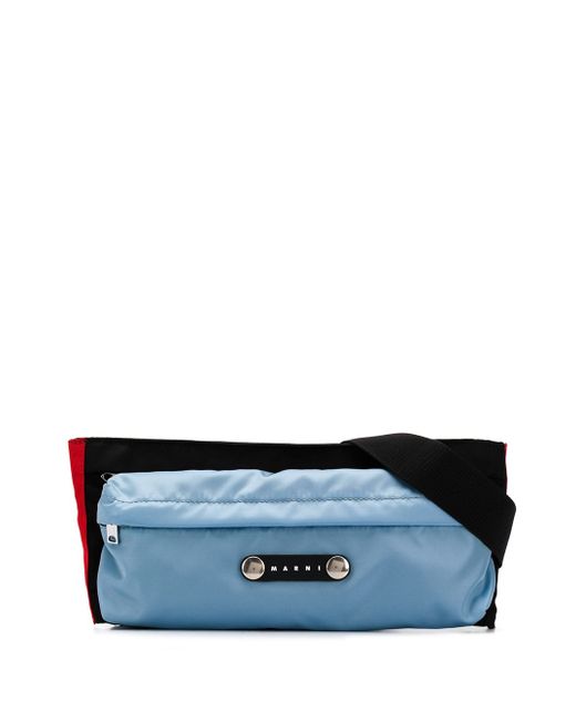Marni colour-block belt bag Blue
