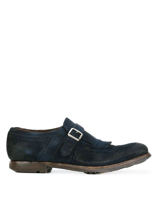 Church's distressed brogue detail monk shoes