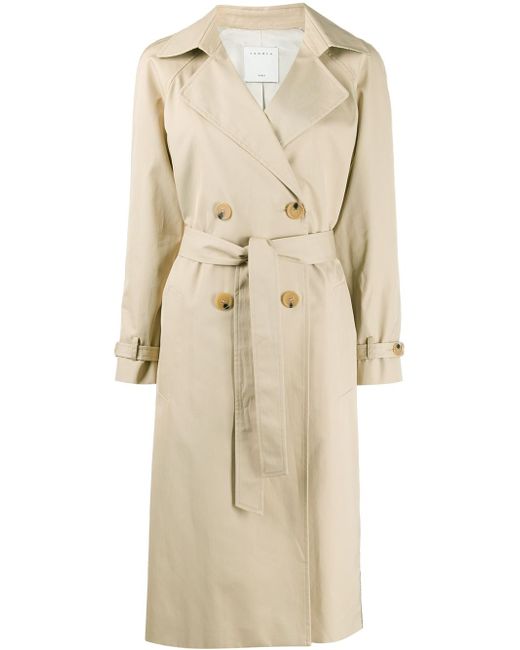 Sandro Victory plaid-back trench coat NEUTRALS