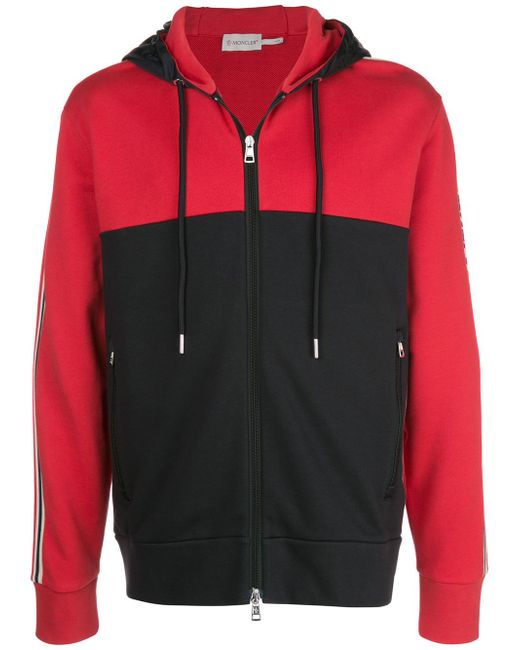Moncler colour blocked zipped hoodie