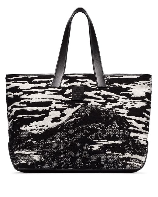 Marcelo Burlon County Of Milan black and white mountains tote bag