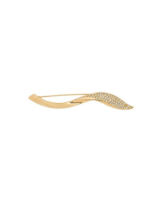 Christian Dior Pre-Owned 1970s twisted leaf brooch GOLD