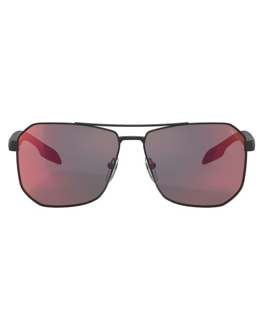 Prada Prada Linea Rossa matte-finish square-frame sunglasses