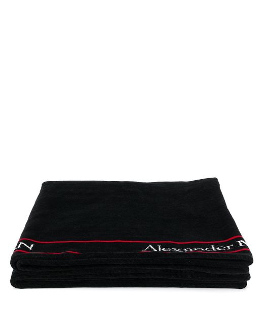 Alexander McQueen jacquard logo beach towel