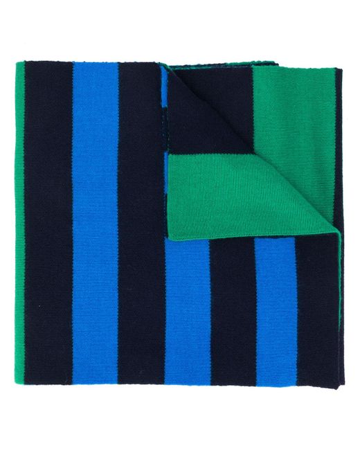Pringle Of Scotland Rugby-striped wool scarf Green