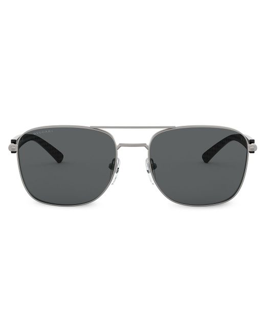 Bvlgari Diagono double-bridge aviator sunglasses Metallic