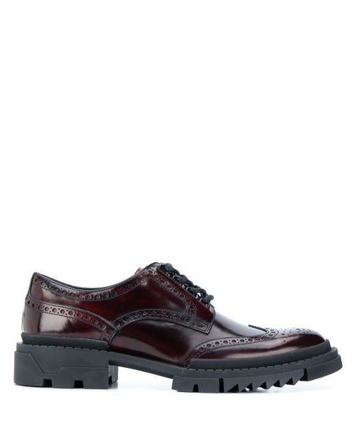 Versace chunky brogues Red