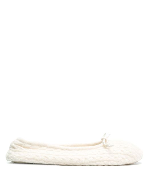 N.Peal cable knit slippers NEUTRALS