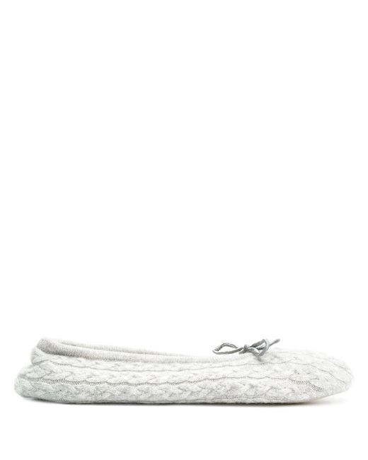 N.Peal cable slippers Grey