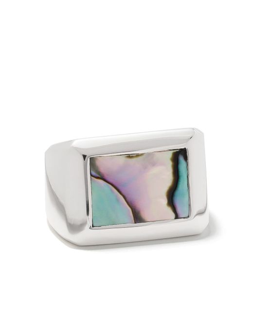 Duffy rectangular abalone ring SILVER