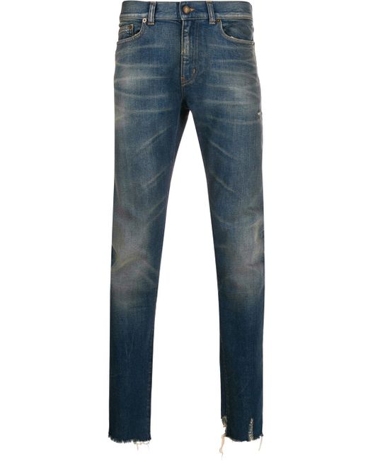 Saint Laurent stonewashed straight leg jeans