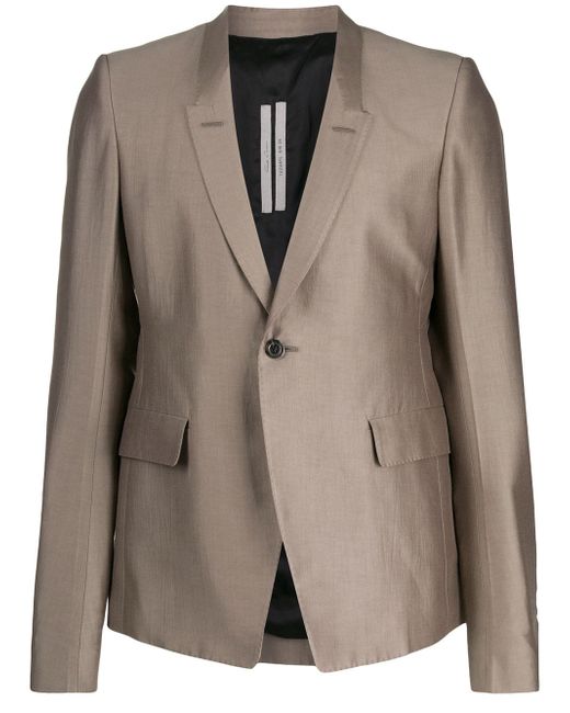 Rick Owens fitted single breasted blazer Grey