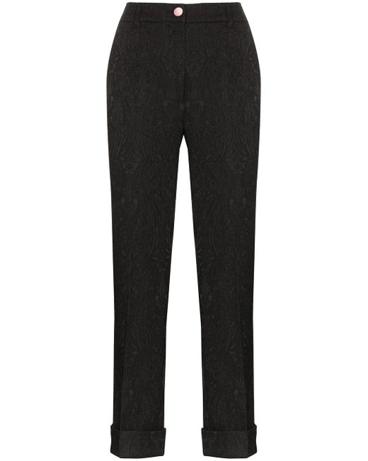 Dolce & Gabbana cropped brocade trousers Black