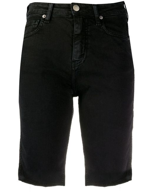 Iro knee-length denim shorts Black