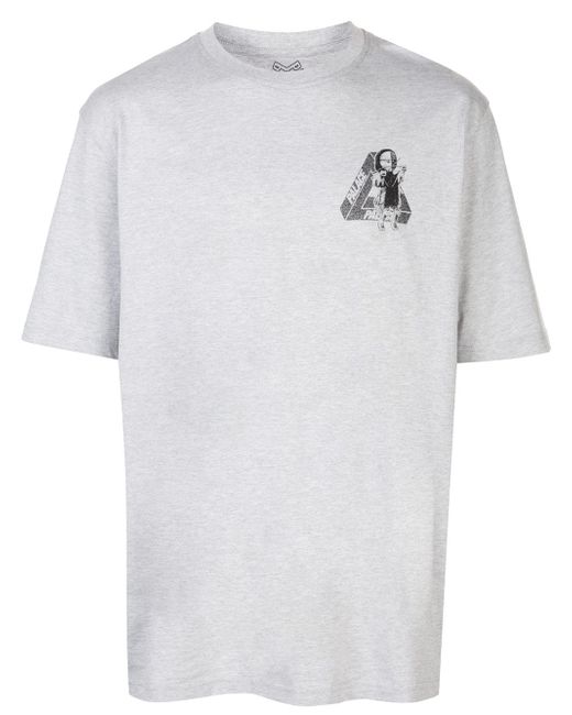 Palace logo print T-shirt Grey