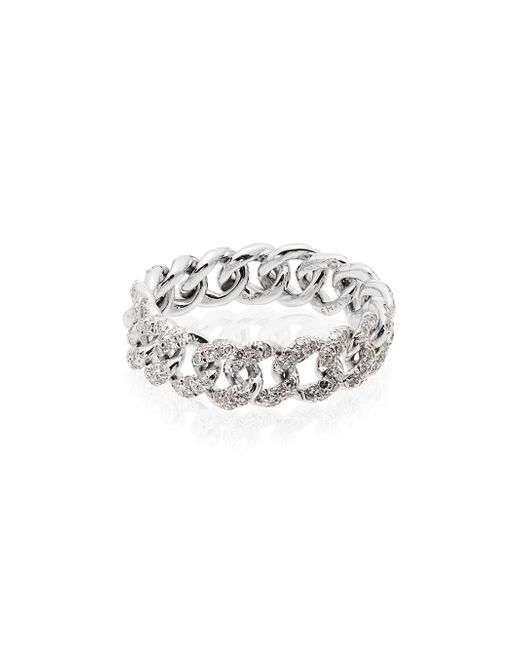Shay 18K white gold and diamond link ring