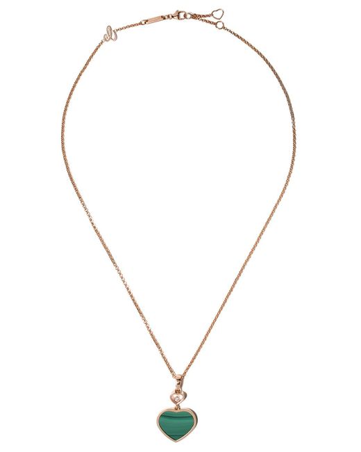 Chopard 18kt rose gold diamond Happy Hearts necklace