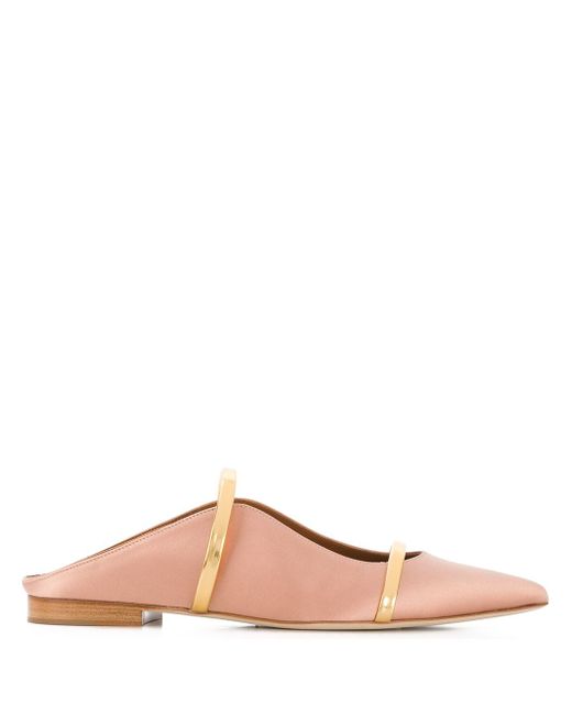 Malone Souliers Maureene pointed strap mules NEUTRALS