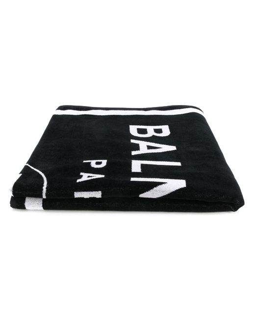 Balmain logo beach towel Black