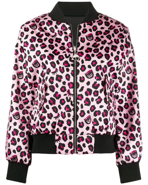 Chiara Ferragni leopard print bomber jacket