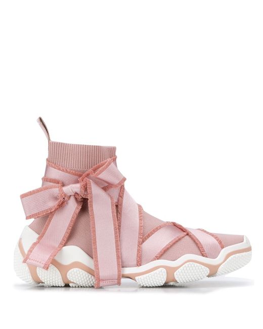 RED Valentino ribbon detail high-top sneakers PINK