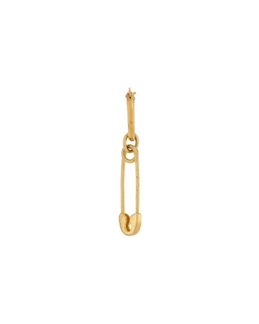 True Rocks safety pin hoop single earring GOLD