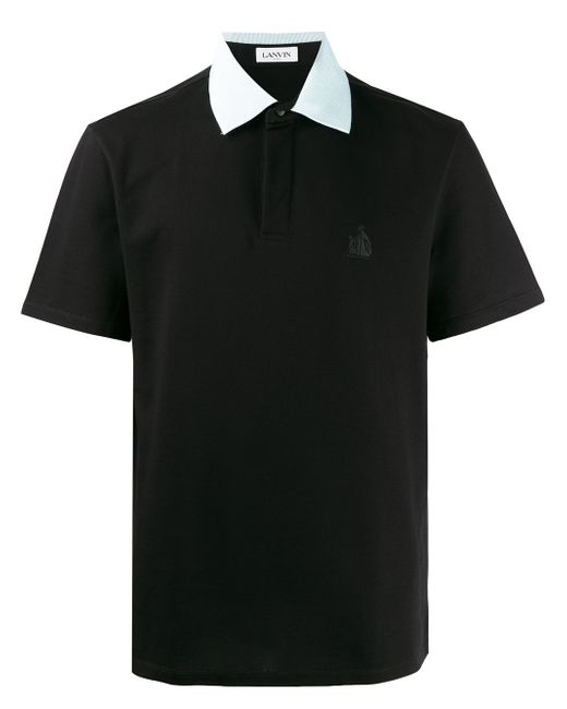 Lanvin contrasting collar polo shirt Black