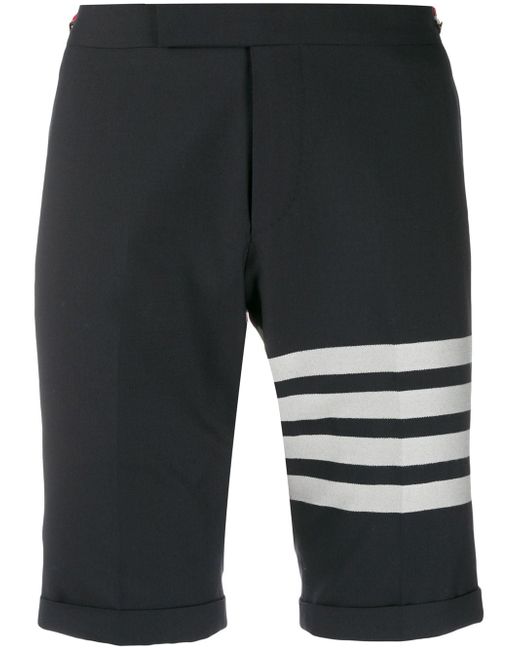 Thom Browne 4-Bar Navy Low Rise Shorts
