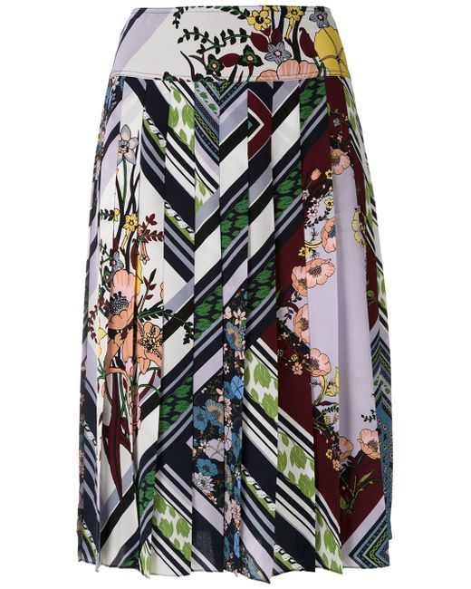 Tory Burch Printed Pleated Skirt Multicolour