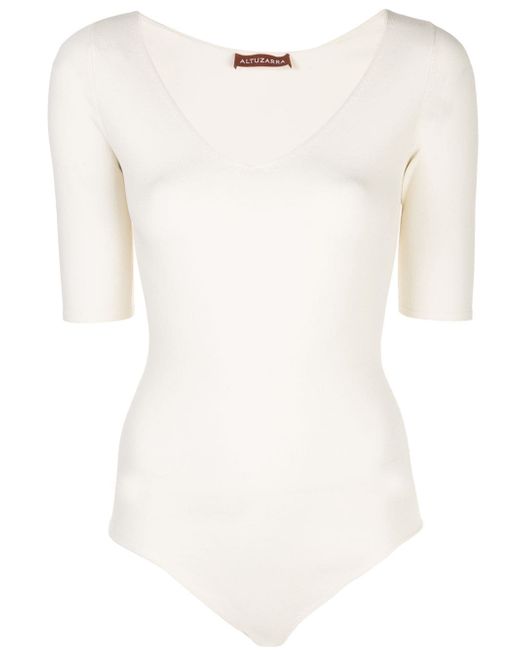Altuzarra V-neck knitted bodysuit White