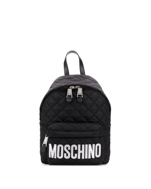Moschino logo quilted backpack