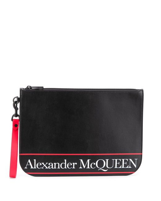 Alexander McQueen logo clutch bag