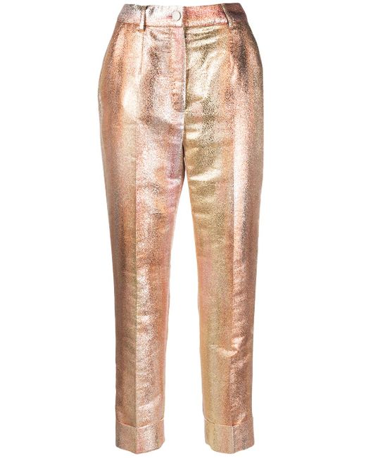 Dolce & Gabbana degradé-effect cropped trousers GOLD