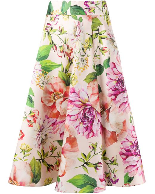 Dolce & Gabbana flower print midi skirt