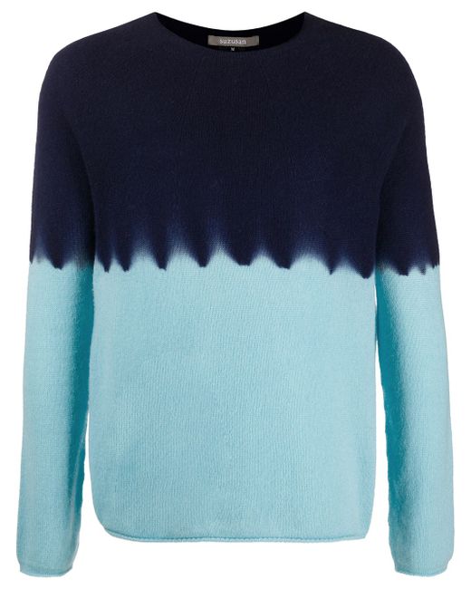 Suzusan two tone tie-dye print sweater