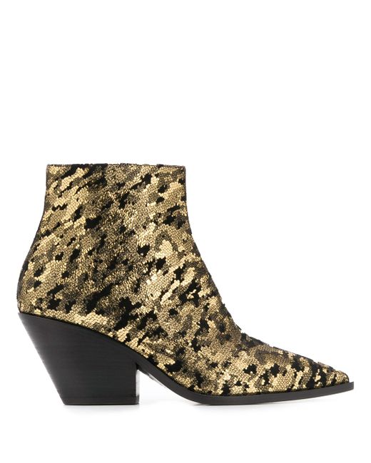Casadei Galac metallic ankle boots GOLD
