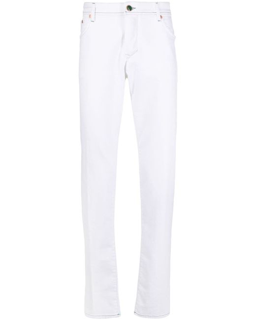 Barba Five low-rise straight jeans White