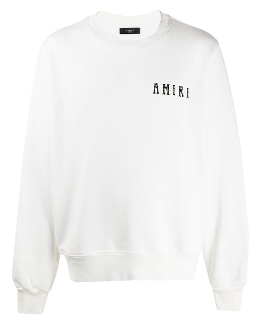 Amiri crew neck oversized logo jumper White