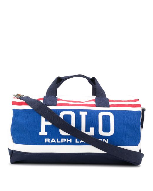 Polo Ralph Lauren striped-logo duffle bag White