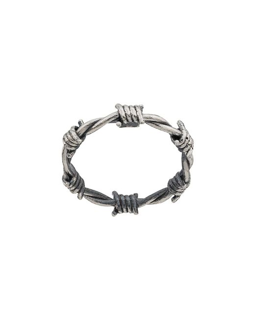 Nove25 barbed wire shape ring SILVER