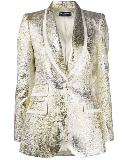 Dolce & Gabbana metallic textured blazer GOLD
