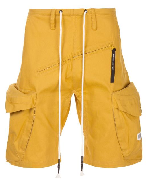 Mostly Heard Rarely Seen pull over cargo shorts Yellow