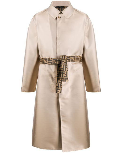 Fendi single-breasted belted trench coat NEUTRALS
