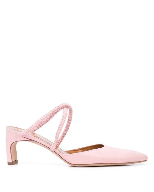 Rosetta Getty heeled ruched-strap mules PINK