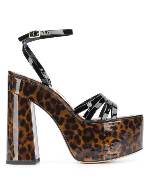 Gianvito Rossi leopard varnished sandals