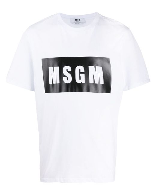 Msgm logo-print boxy T-shirt
