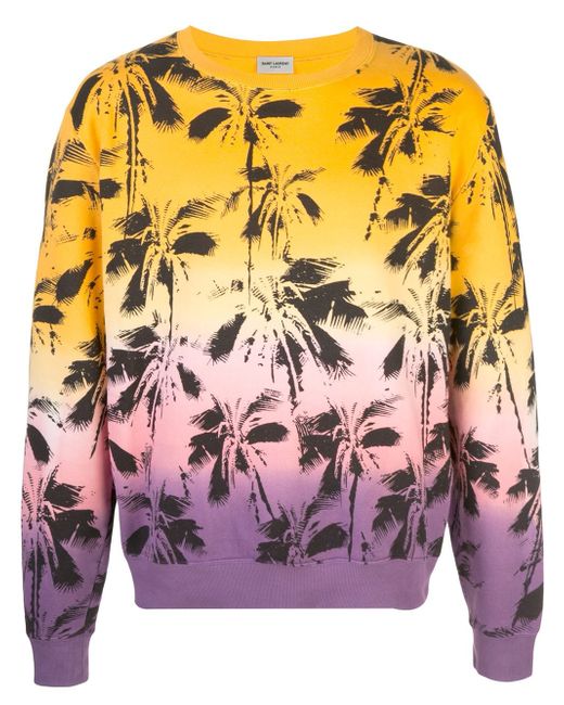 Saint Laurent palm trees print sweatshirt Multicolour